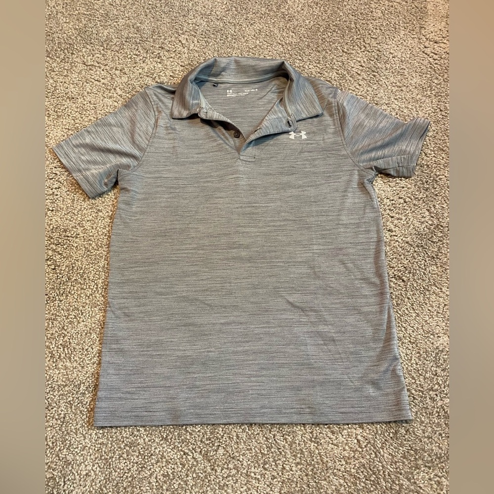 Under Armour Gray Polo Shirt Short-Sleeved Knit